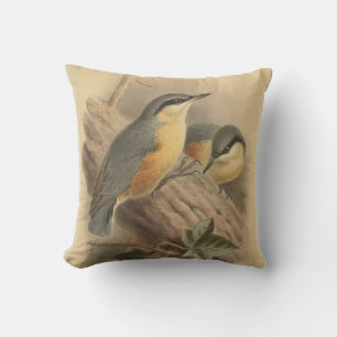 Almofada Ilustração Vintage de Nuthatch