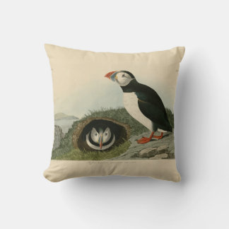 Almofada Ilustração Vintage Puffin
