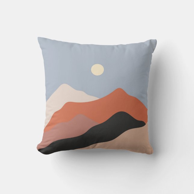 Almofada Ilustrações de meio século paisagístico,lan minima (Frente)