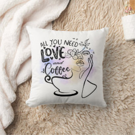 Almofada Ilustrações estéticas, café feminino