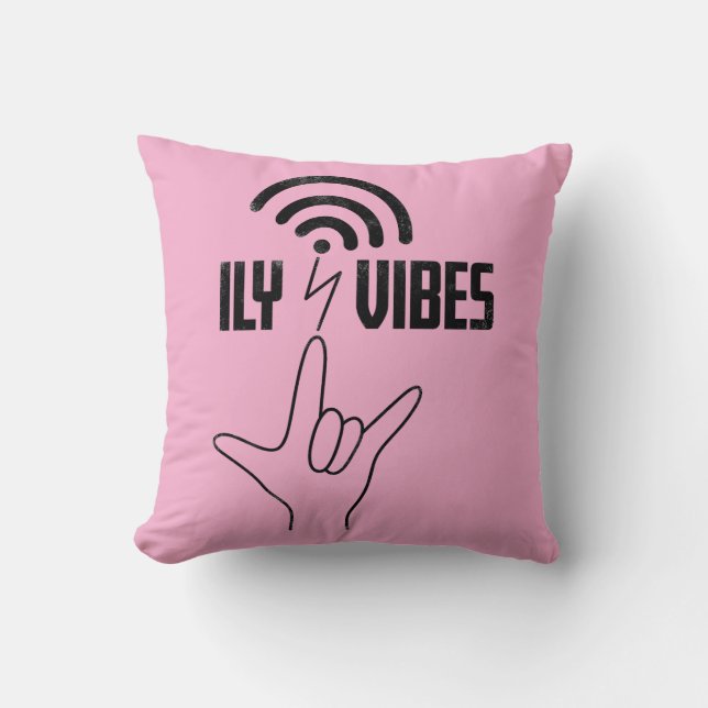 Almofada ILY Vibes - Design ASL  (Frente)