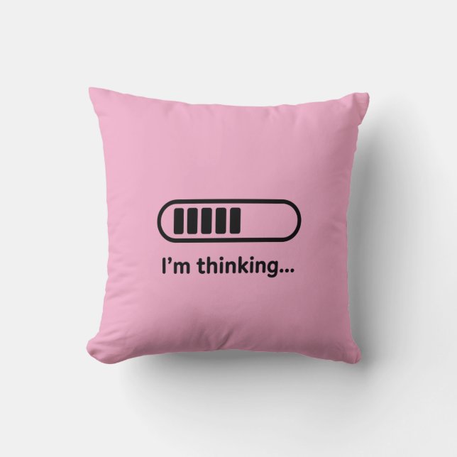Almofada I'm Thinking... Loading Progress Bar Pink Minimali (Frente)