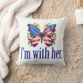 Almofada I'm With Her Cute Kamala Harris Butterfly