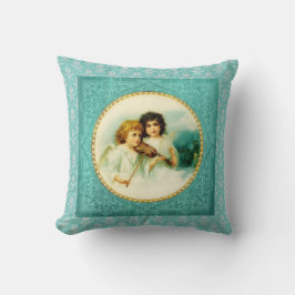 Almofada Imagem Azul de Anjos Musicais