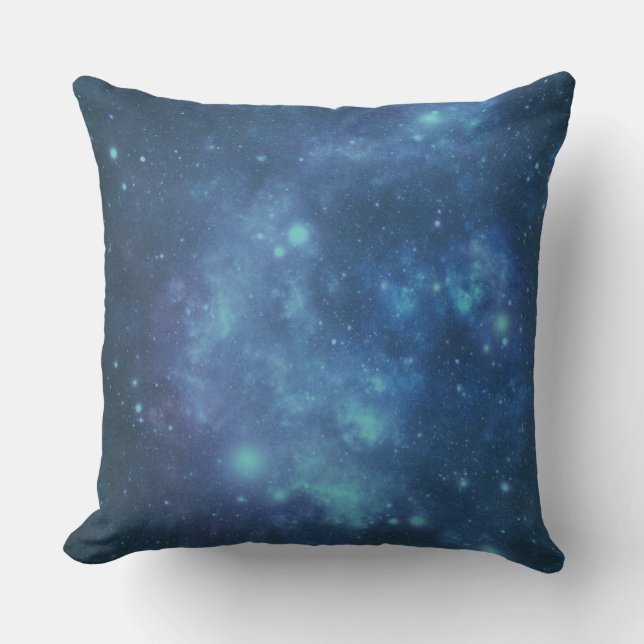 Almofada Imagem Cósmica Azul e Roxa do Espaço (Frente)