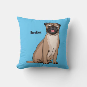 Almofada Imagem de desenho animado de cachorro feliz e engr