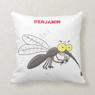 Almofada Imagem de desenho animado de insetos mosquitos eng