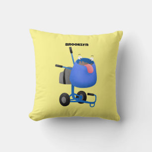 Almofada Imagem de desenho animado de misturador azul engra
