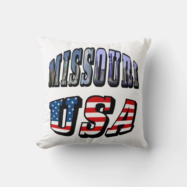 Almofada Imagem do Missouri e texto dos EUA (Frente)