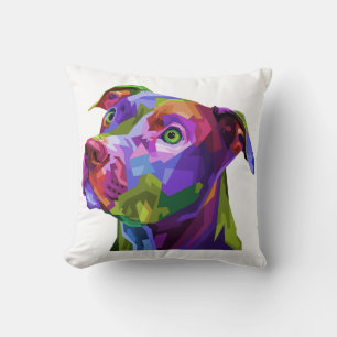 Almofada Imagem Pop de Arte Americana Pitbull Terrier para