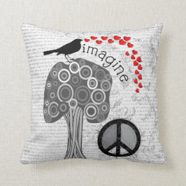 Almofada "Imagine" o design do símbolo de paz do
