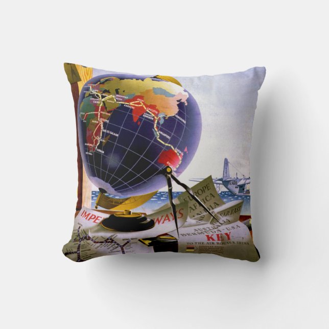 Almofada Imperial Airways Globe (Frente)