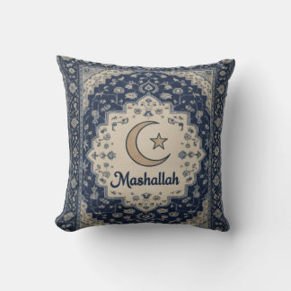 Almofada impressa em azul Mashallah decoração de R