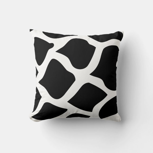 ALMOFADA IMPRESSÃO ABSTRATO BRANCO E PRETO (Frente)