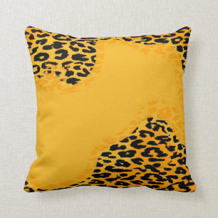 Almofada Impressão amarelo retro do leopardo e design