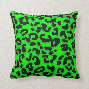 Almofada Impressão Animal com Padrão de Leopardo Verde Elét