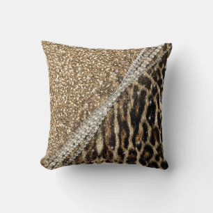 Almofada Impressão animal da pele do falso do leopardo