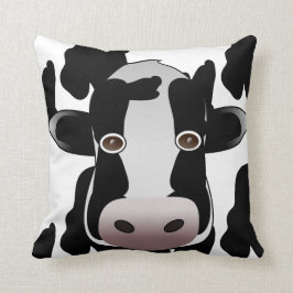 Almofada Impressão animal da vaca preto e branco