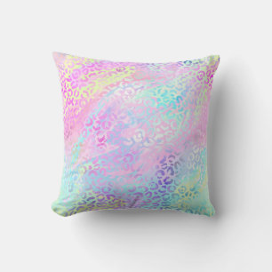 Almofada *~* Impressão Animal Iridescente do Rainbow Pastel