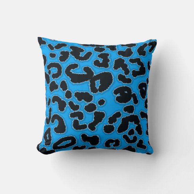 Almofada Impressão Animal Leopardo Azul no Céu Profundo (Frente)