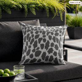 Almofada Impressão Animal Leopardo Preto e Branco 