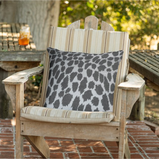 Almofada Impressão Animal Leopardo Preto e Branco  (Cadeira)
