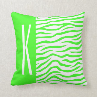 Almofada Impressão Animal Neon Green & White Zebra Strips