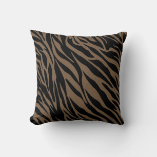 Almofada Impressão castanha e zebra negra