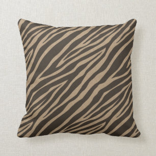 Almofada Impressão Castanho e Zebra Negra