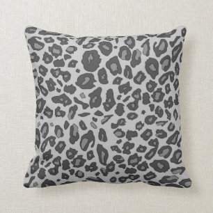 Almofada Impressão cinzento do leopardo