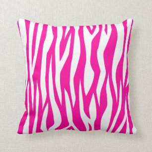 Almofada Impressão da zebra do rosa quente