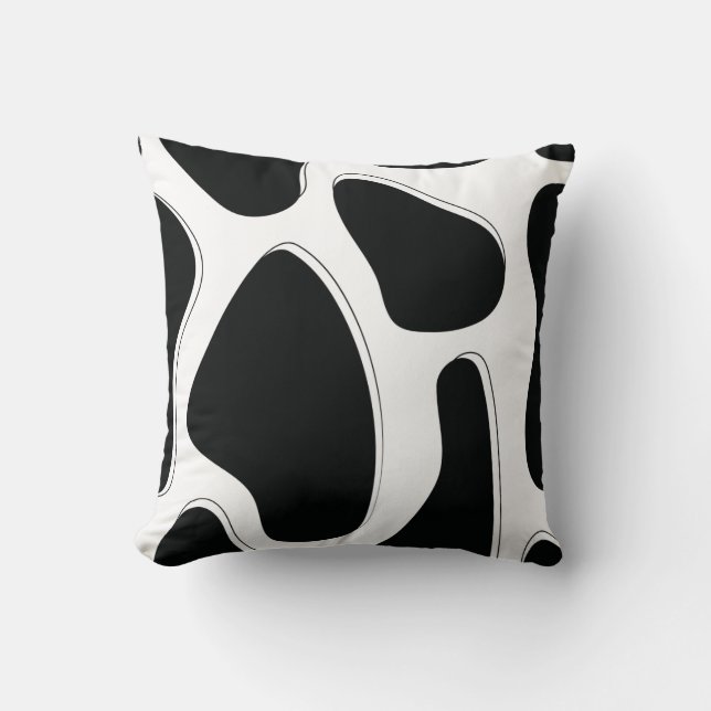 Almofada Impressão Dalmático Negro e Branco (Frente)