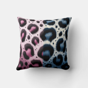 Almofada Impressão de Animais em Pelúcia de Leopardo Rosa e