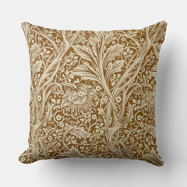 Almofada Impressão de Arte Floral Arcadia Vintage William M (Frente)