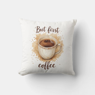 Almofada Impressão de Arte para Café de Aquarela - Mas Prim