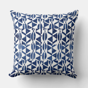 Almofada Impressão de Bloco Azul Indigo