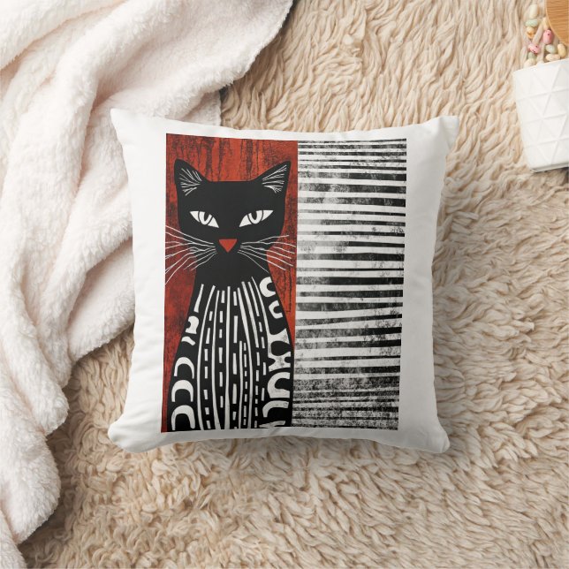 Almofada Impressão de bloco de gato estilizado (Cobertor)