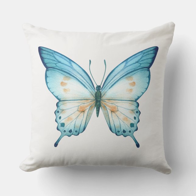 Almofada Impressão de borboleta pintada à mão (Frente)