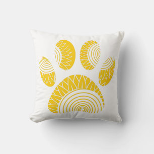Almofada Impressão de Cães de Girassol Amarelo