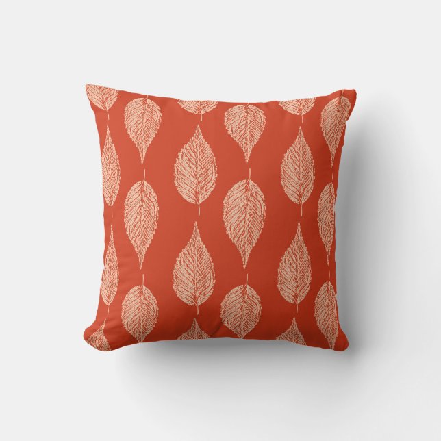 Almofada Impressão de Chalk de Fez, em Laranja de Mandarina (Frente)
