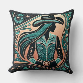 Almofada Impressão de Couro de Couro e Couro Ocidental