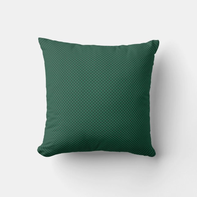 Almofada Impressão de Estilo de Fibra de Carbono Verde Teal (Frente)