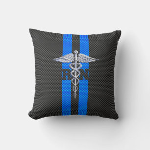 Almofada Impressão de fibra de carbono Caduceus Nurse RN R