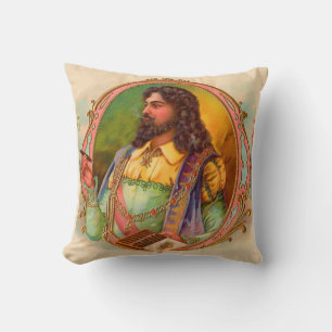 Almofada impressão de fumador de charutos do século XVI