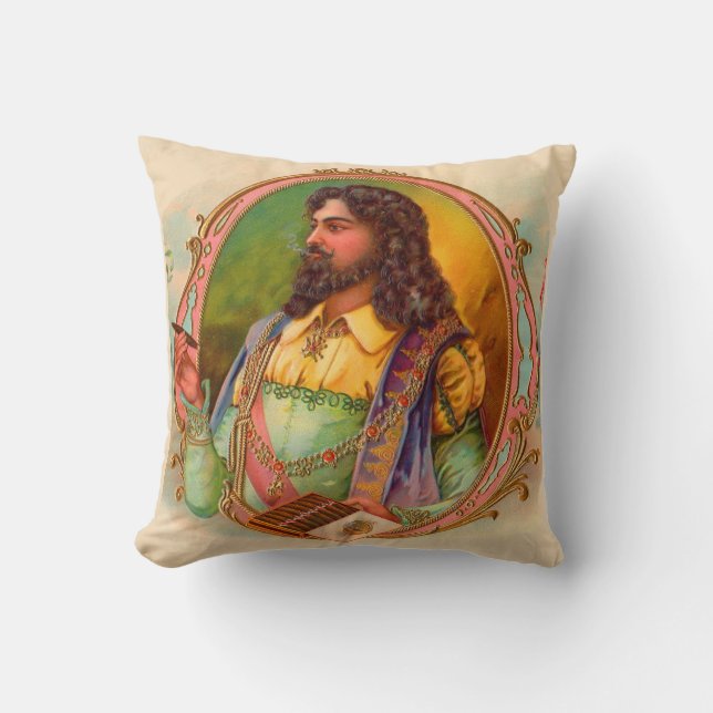 Almofada impressão de fumador de charutos do século XVI (Frente)