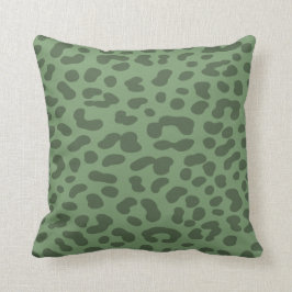 Almofada Impressão de Leopardo Verde-Oliva