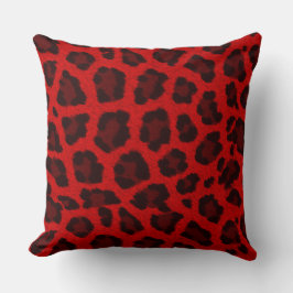 Almofada Impressão de Leopardo Vermelho