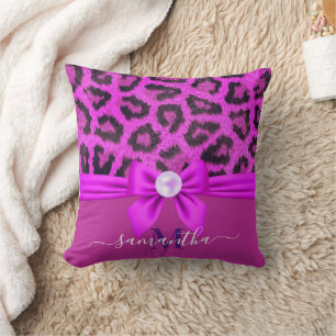 Almofada Impressão de Leopardo Violeta