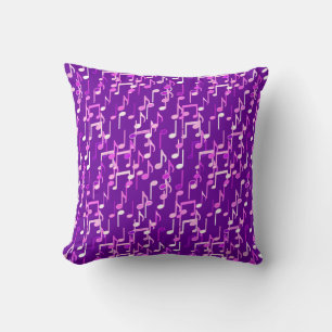 Almofada impressão de Notas Musicais - violeta, roxo, mult