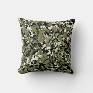 Almofada Impressão de Padrão de Camuflagem de Creme Preto V